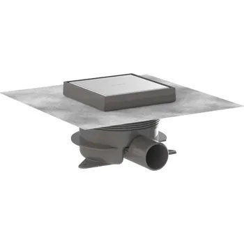 Odvodňovací žlab Hansgrohe RainDrain Spot Plus - Podlahová vpust, 15x15 cm, pro vložení dlažby, kartáčovaná nerezová ocel 56226800