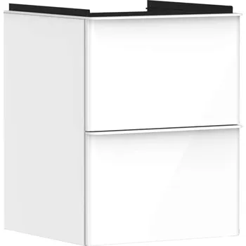 Koupelnový nábytek Hansgrohe Xelu Q - Umyvadlová skříňka, 63x48x50 cm, 2 zásuvky, lesklá bílá/matná bílá 54019700