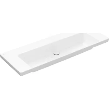 Umyvadlo Villeroy & Boch Subway 3.0 - Umyvadlo 130x47 cm, bez přepadu, bez otvoru pro baterii, CeramicPlus, Stone White 4A70D3RW