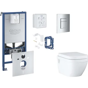 Grohe Rapid SLX - Set předstěnové instalace, klozetu, sedátka SoftClose, tlačítka Skate Cosmopolitan a sady pro vhazování tablet, chrom SANI11BB2129