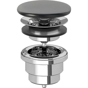 Sifon Villeroy & Boch - Neuzavíratelná výpusť, Pure Black 683500R7