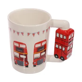 Stolování Keramický hrnek s rukojetí ve tvaru londýnského autobusu