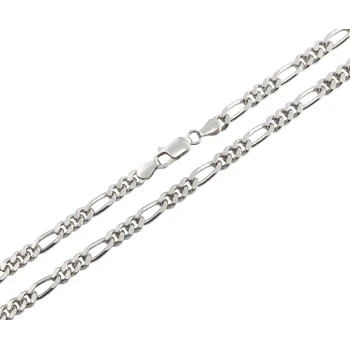 Řetízek Stříbrný řetízek Figaro, 55 cm, rhodiovaný, Ag 925