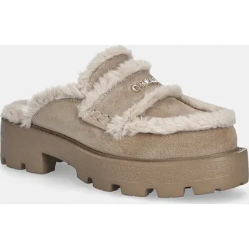 Dámské pantofle Semišové pantofle Guess YANETA FLFYAT.SUE06.NATU béžová 80X, EUR 37