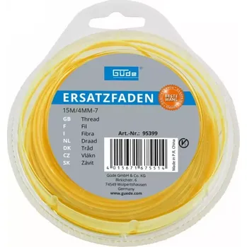 Příslušenství k zahradní technice Náhradní struna Güde 15m/4mm-7