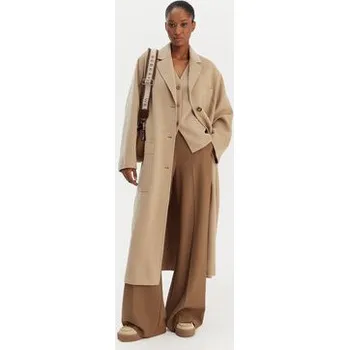 Weekend Max Mara Vlněný kabát Galosce 2615011021 Béžová Relaxed Fit 36