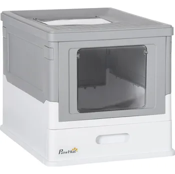 Kočičí toaleta s domečkem | šedá