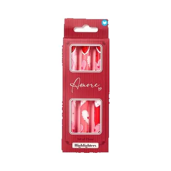 Zvýrazňovač Zvýrazňovač - Amore - Láska - Srdce - sada 3 ks