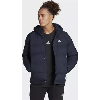 Pánská košile Pánská péřová bunda s kapucí M HG8750 Tmavě modrá - Adidas tmavě modrá 2XL