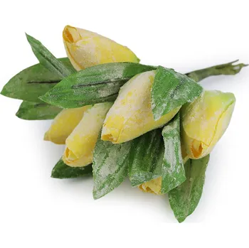 umělá květina Výprodej - Umělý tulipán na drátku, vintage styl - žlutá, 6ks Varianta: 2 žlutá, Balení: 6 ks