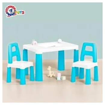 Dětsný nábytek Stół dziecięcy niebieski z dwoma krzesełkami