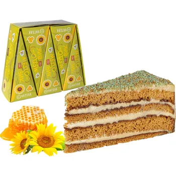 Trvanlivě pečivo Vatsak – – – 118 g – Dort Medovník s příchutí halvy