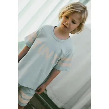 Chlapecké tričko Dětské bavlněné tričko Tinycottons STRIPES LOGO TEE SS25.137 modrá 50X, vel. 92