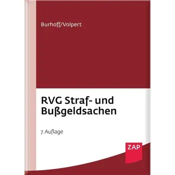 RVG Straf- und Bußgeldsachen - Burhoff, Detlef [DE] (2025, Pevná, ZAP Verlag)