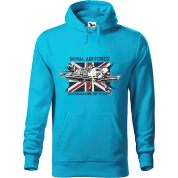 Dámská mikina Mikina - Supermarine Spitfire Barva: Modrá - tyrkysová (44), Velikost: XL, Střih: Pánské