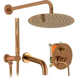 Podomítková vanová baterie se sprchovým setem REA LUNGO + BOX, měděná lesklá
