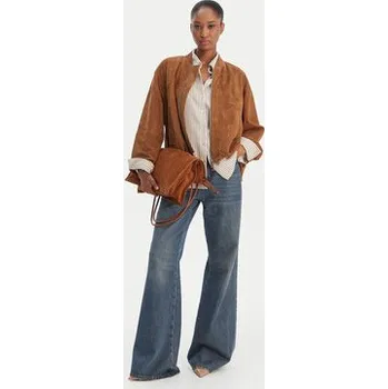 Pánská casual bunda Marella Kožená bunda Orata 2613441074 Hnědá Relaxed Fit 40