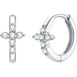 MN111 Stříbrné náušnice křížky s moissanity