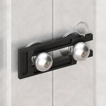 Nábytkové kování ETIASQSA Zámek posuvných dveří Černý