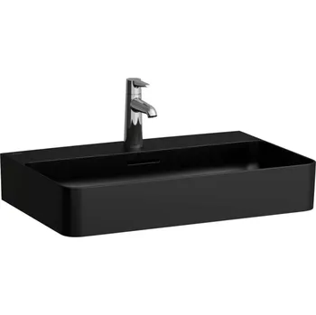 Umyvadlo Laufen VAL - Umyvadlo, 65x42 cm, s přepadem, otvor pro baterii, matná černá H8102847161041