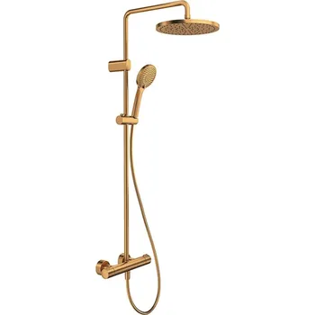 Sprchový set Duravit Sprchy - Sprchový set s termostatem, průměr 25 cm, 3 proudy, kartáčovaný bronz TH4282008004