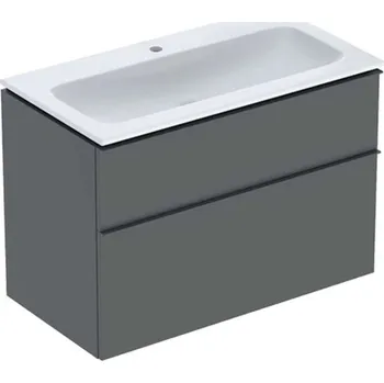 Koupelnový nábytek Geberit iCon - Skříňka s umyvadlem, 90x48x63 cm, 2 zásuvky, KeraTect, lávová 502.333.JK.1