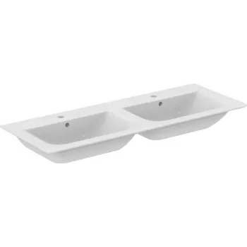 Umyvadlo Ideal Standard Connect Air - Dvojumyvadlo, 124x46 cm, s přepadem, s Ideal Plus, bílá E0273MA