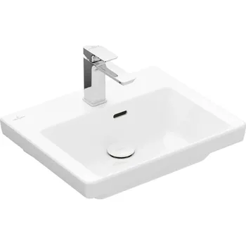 Villeroy & Boch Subway 3.0 - Umývátko nábytkové 50x40 cm, s přepadem, otvor pro baterii, CeramicPlus, Stone White 4370FFRW