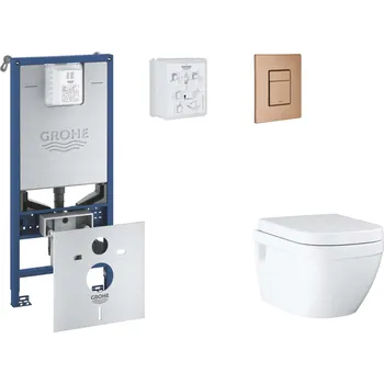 Grohe Rapid SLX - Set předstěnové instalace, klozetu, sedátka SoftClose a tlačítka Skate Cosmopolitan, kartáčovaný Warm Sunset SANI11BB4113