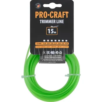 Struna do sekačky Struna žací (2mm) (15m) čtverec PROCRAFT KV-2/15