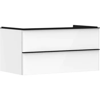 Hansgrohe Xelu Q - Umyvadlová skříňka, 50x98x55 cm, 2 zásuvky, lesklá bílá/matná černá 54078670