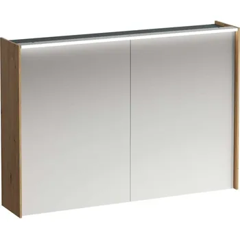Nábytek Laufen Lani - Zrcadlová skříňka s LED osvětlením, 71x102x21 cm, 2 dvířka, dub H4037921122671