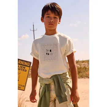 Chlapecké tričko Dětské bavlněné tričko Mayoral 6031.7C.Junior.PPY2 béžová 01X, vel. 166