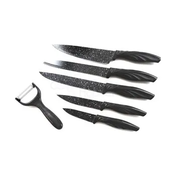 Kuchyňský nůž 6 dílná sada kuchyňských nožů SwissHome s keramickou vrstvou - Černé