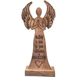 Anděl z mangového dřeva Každý z nás, 15 x 5 x 32 cm