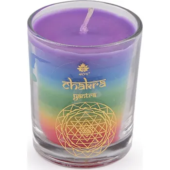 Bytová dekorace Arôme Vonná čakrová svíčka ve skle 60 g multikolor
