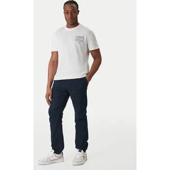 Pánské oblečení Tommy Jeans T-Shirt DM0DM22319 Écru Regular Fit 3XL