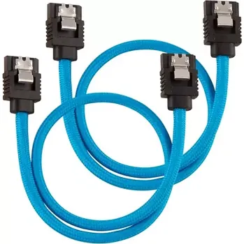 Kabel do PC Corsair Premium Sleeved SATA 6Gbps kabel rovný 30cm modrá (2ks) (CC-8900251)