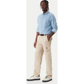 Dámské kalhoty Tommy Jeans Kalhoty z materiálu Sonny DM0DM22651 Béžová Slim Fit 30_32