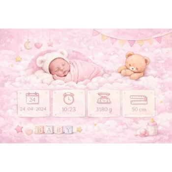Plechová cedule Cedule - narození dítěte 7 - Plast / A5 ( 20x15cm)