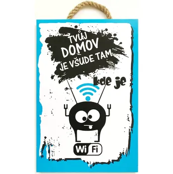 Dřevěný obraz "WIFI" 20x30 cm CZ/SK tištěné na dřevo bez rámu Jazyk: SK