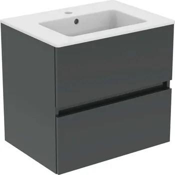 Koupelnový nábytek Ideal Standard Eurovit - Skříňka s umyvadlem, 55x60x44 cm, 2 zásuvky, lesklá šedá R0572TI