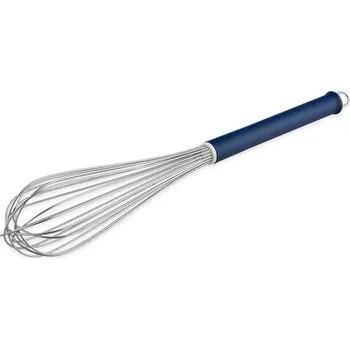 Betonová forma Metla Thermohauser (nerezová ocel), 45 cm dlouhá, modrá plastová rukojeť a závěs, s 16 poutky.