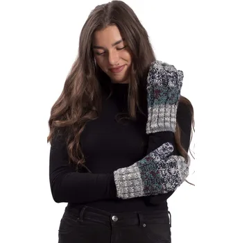 Rukavice Vlněné palcové rukavice / modro-šedé