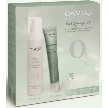 Pleťové sérum Casmara Sada pro hloubkové čištění a oživení unavené a matné pleti- Odličovač 3v1 + Hydro Oxygen krém-Purifying-Casmara-150/50ml