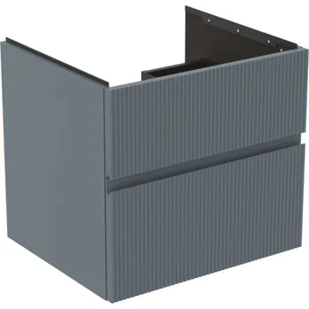 Nábytek Ideal Standard Finesse - Umyvadlová skříňka, 60x51x55 cm, 2 zásuvky, Ribbed Matt ashblue E3395UQ