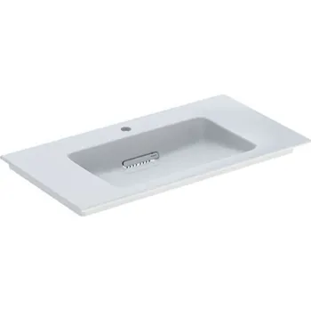 Umyvadlo Geberit ONE - Umyvadlo nábytkové 90x48x13 cm, skrytý přepad, s otvorem pro baterii, vodorovný odtok, KeraTect, bílá 505.006.00.1