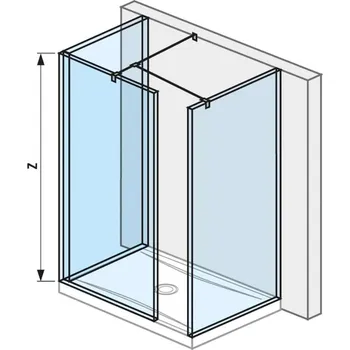 Jika Pure - Sprchová stěna Walk in třídílná 80x80x80 cm, Jika Perla Glass, čiré sklo H2684290026681