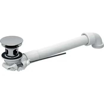 Sifon Geberit Příslušenství - Úsporný sifon pro umyvadla s přepadem, výpusť s táhlem, chrom 152.070.21.1