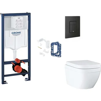 WC sada Grohe Rapid SL - Set předstěnové instalace, klozetu, sedátka SoftClose, tlačítka Even a sady pro vhazování tablet, Triple Vortex, phantom black SANI11BB5135